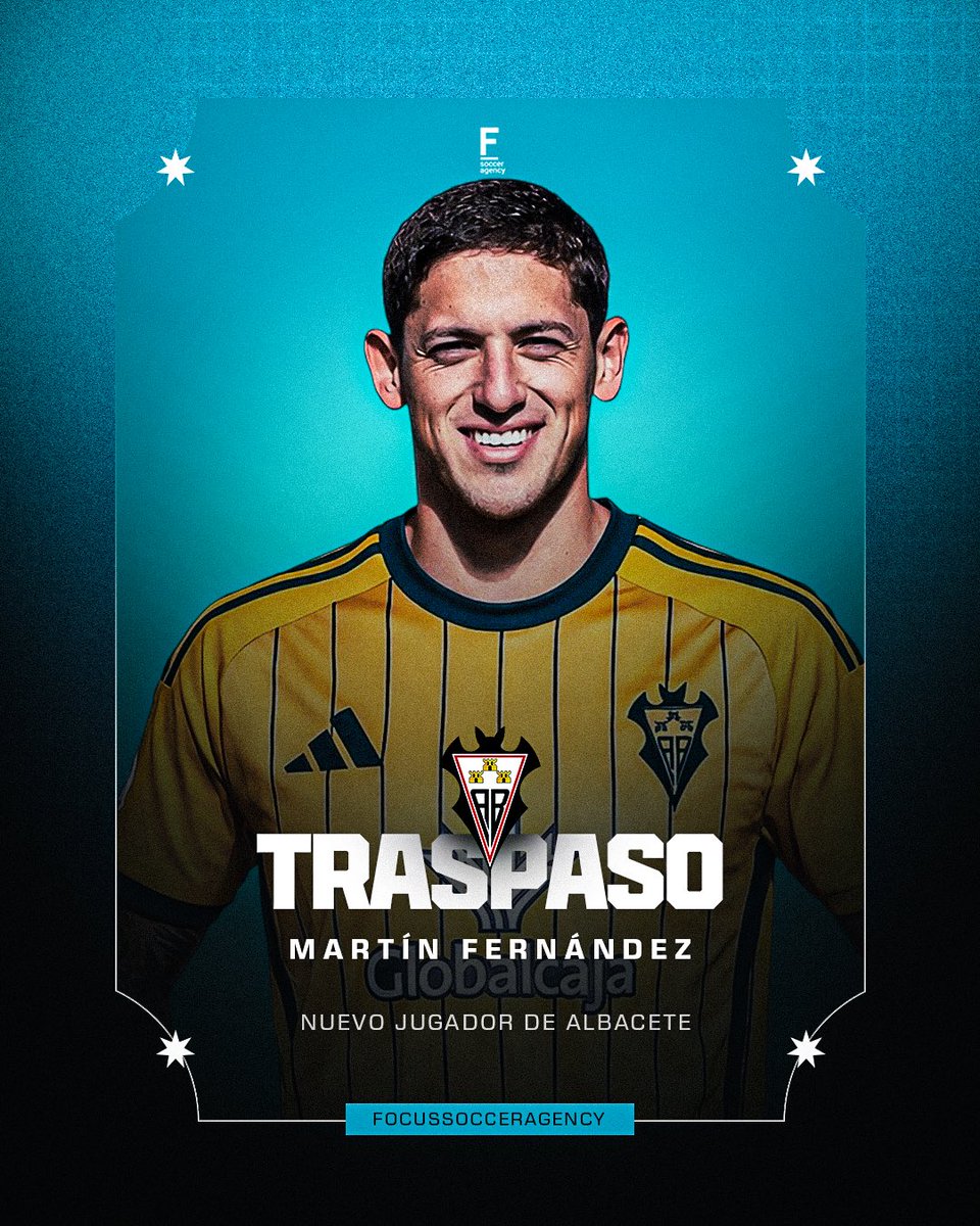 🆕 𝗠𝗮𝗿𝘁𝛊́𝗻 𝗙𝗲𝗿𝗻𝗮́𝗻𝗱𝗲𝘇 es nuevo jugador del <a href="/AlbaceteBPSAD/">Albacete Balompié 🤍</a> 🇪🇸

🤝 Desafío europeo para nuestro #FocusPlayer.