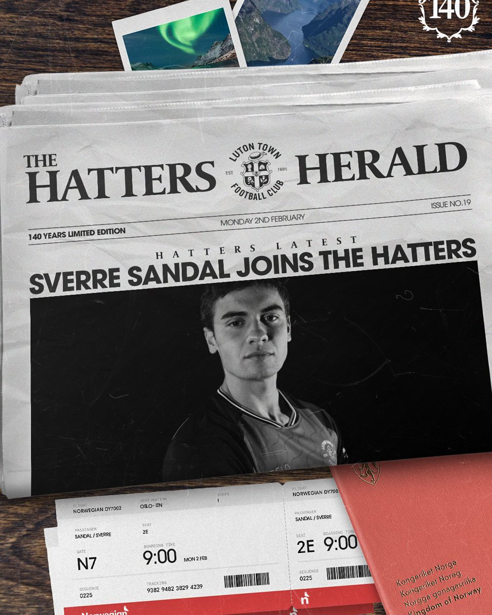 Introducing our newest signing: Sverre Sandal ✍️

🔗lutontown.co.uk/en/news/sverre…