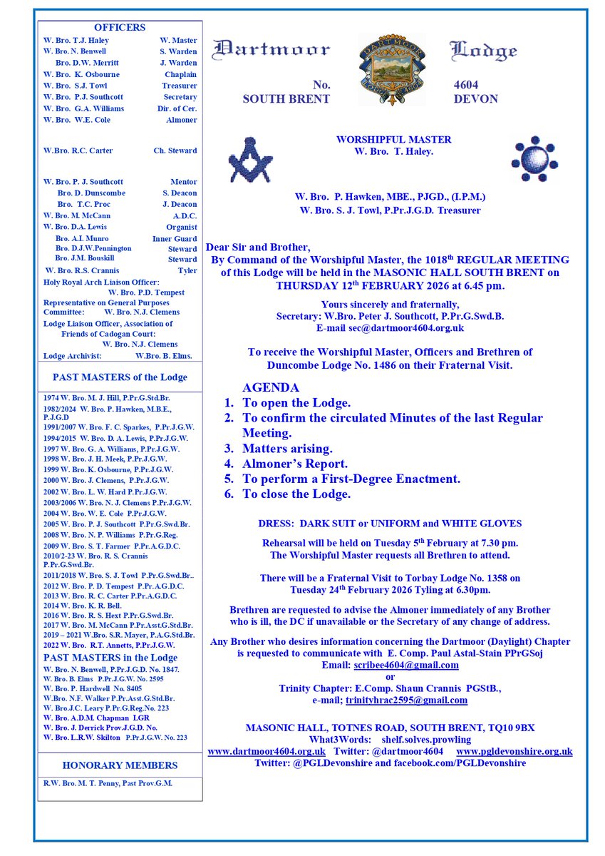 Dartmoor Lodge No.4604 tweet media