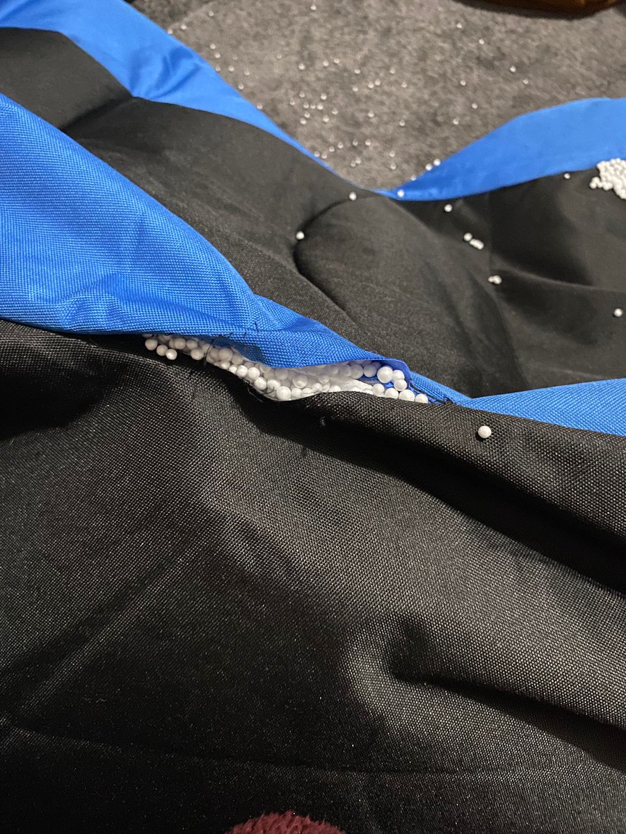 Phil7McD's tweet photo. @Argos_Online bought this Playstation beanbag chair on 19th December as a Xmas gift and it's split already. https://t.co/wMlb0aWbjl