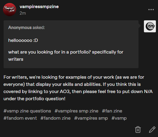 VSMPZine's tweet photo. Cross-posting over some questions we were asked regarding the forms on tumblr! -🌙 https://t.co/A6wRpZTEYT