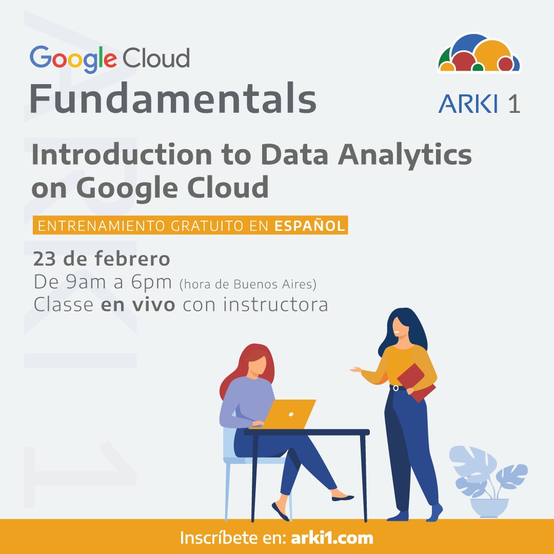 Arki1Training's tweet photo. ¡Inicia tu viaje en el análisis de datos con Google Cloud! 🚀

¡No te pierdas esta oportunidad! 🔗 Inscríbete aquí y asegura tu lugar.
Enlace en la bio.

#GoogleCloud #AnálisisDeDatos #CursoGratuito #DataAnalytics https://t.co/1ffkSmIDQs