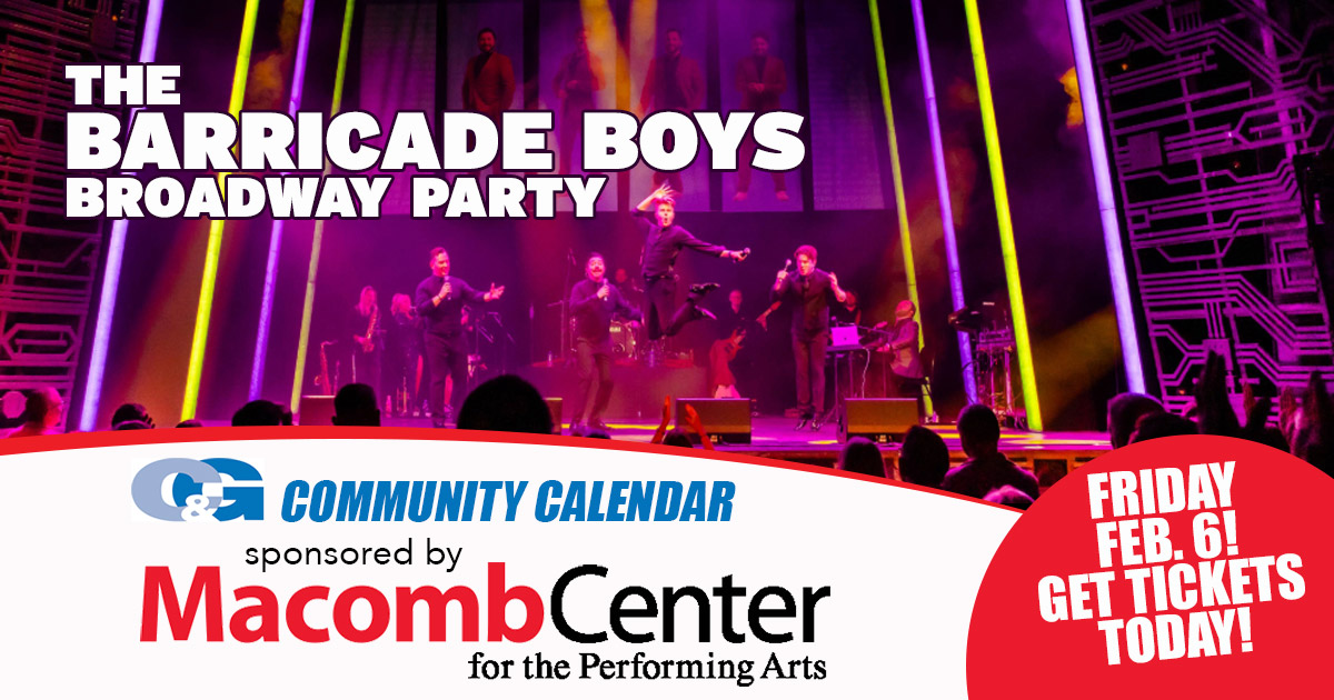 🎭✨ It’s show season!
Don’t miss incredible upcoming concerts, theatre, and live performances at the Macomb Center for the Performing Arts:
🎶 macombcenter.com  

Looking for even more local events? Explore our Community Calendar:
👉 candgnews.com/calendar