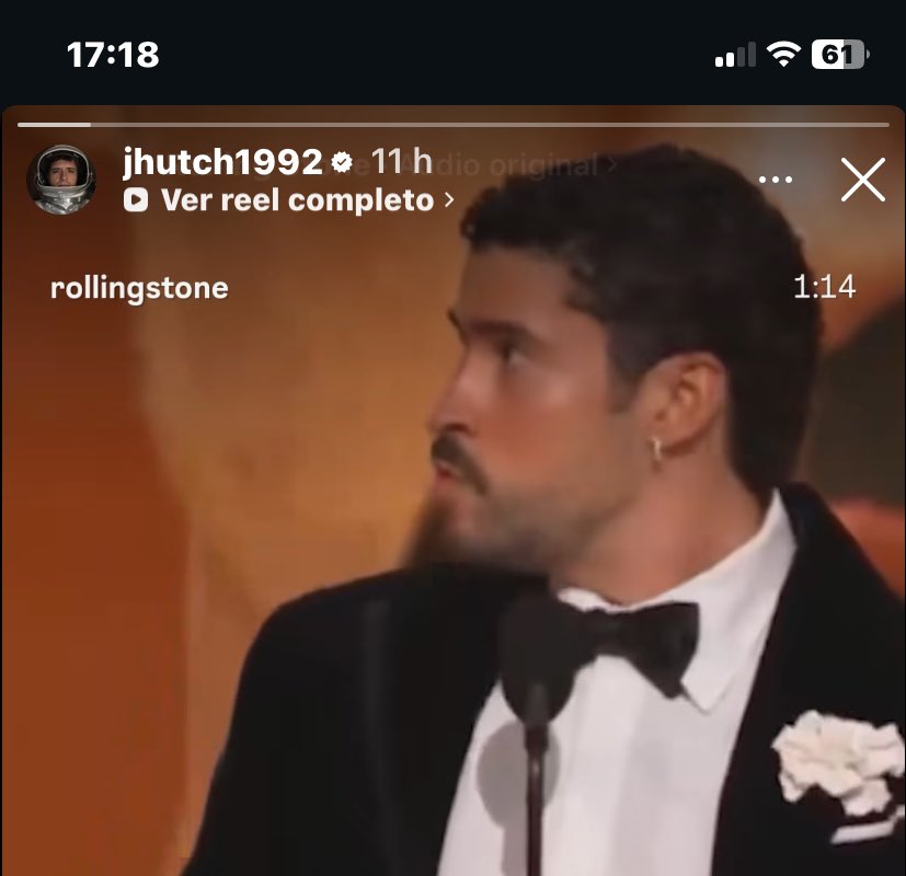 biebspreen's tweet image. josh subiendo a su historia el discurso de bad bunny 🤍