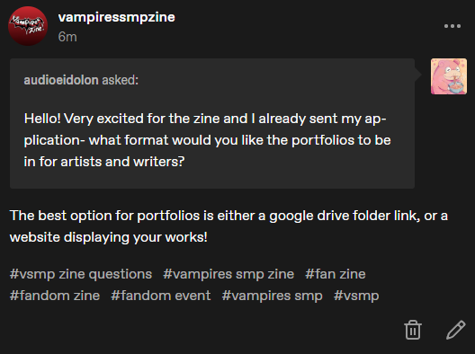 VSMPZine's tweet photo. Cross-posting over some questions we were asked regarding the forms on tumblr! -🌙 https://t.co/A6wRpZTEYT