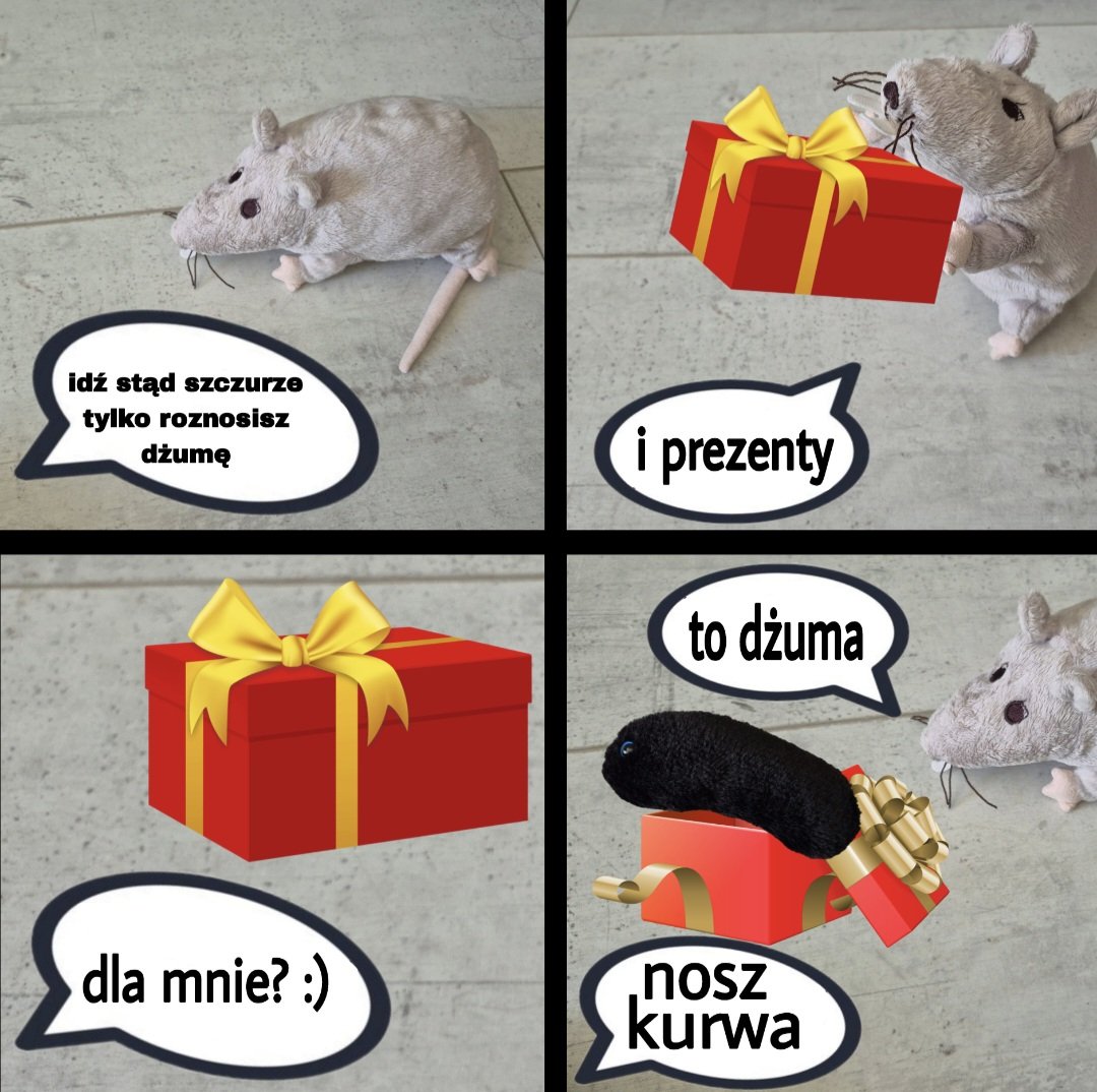 thevoidarchives's tweet photo. DOSTAŁAM RĘCZNIE MALOWANY OBRAZ NA PODSTAWIE MOJEGO MEMA ZE SZCZUREM I DŻUMĄ-- https://t.co/XpWZpET9GG