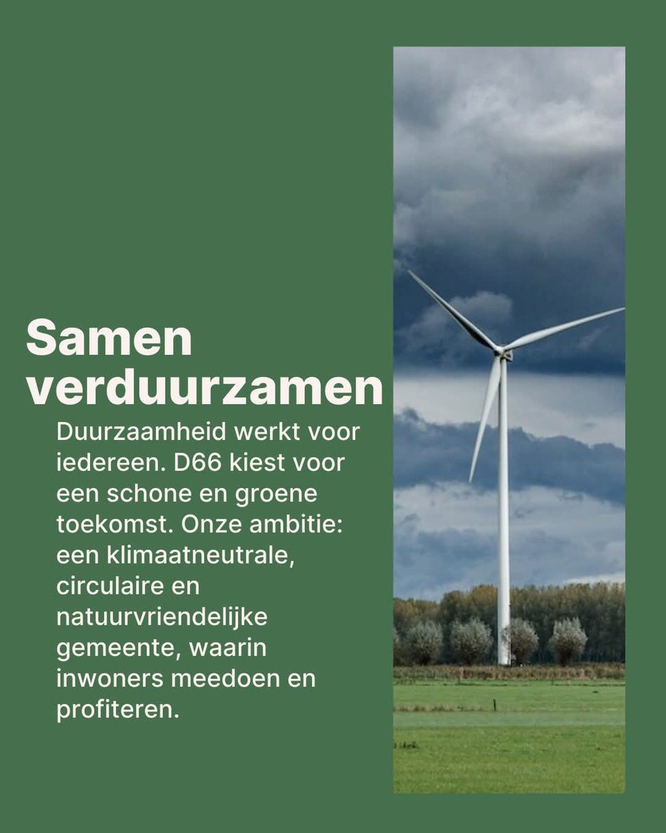 Doorbraak 5: Samen verduurzamen

Duurzaamheid werkt als we het samen doen. 🙌🏻
Van isoleren tot lokale energie: iedereen kan meedoen en profiteren. 🌳
Goed voor het klimaat én je portemonnee. #HetkanwEL