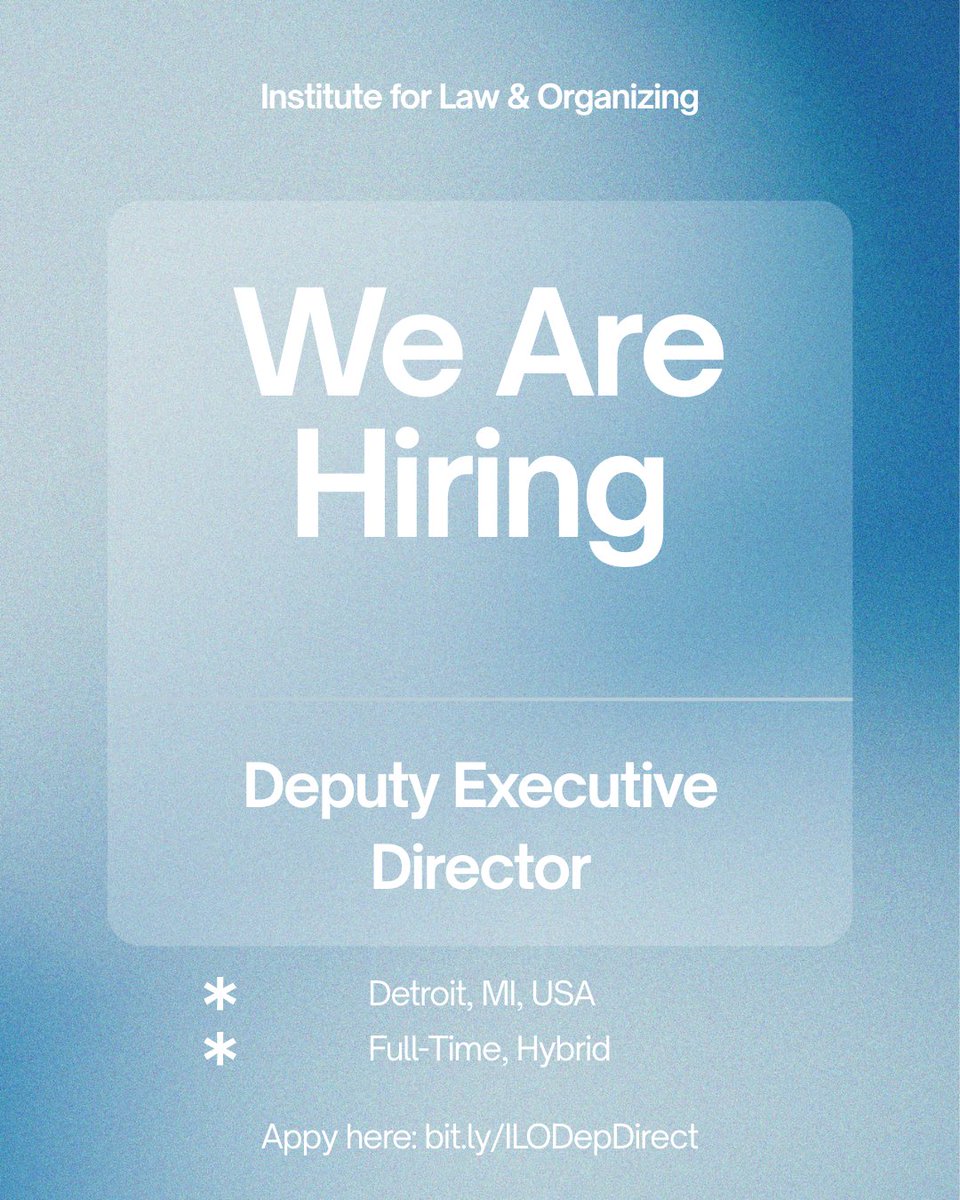 We’re hiring a leader to help power the fight for housing and property tax justice.

The Institute for Law &amp; Organizing is seeking a Deputy Executive Director to help lead research, legal strategy, and community organizing campaigns that combat anti-Black dispossession and