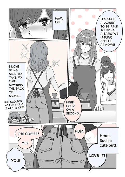 英語版再掲☺️

"Asuka and Misaki" scene 3 (1 page).  

#AsukaandMisaki #yuri #GL 