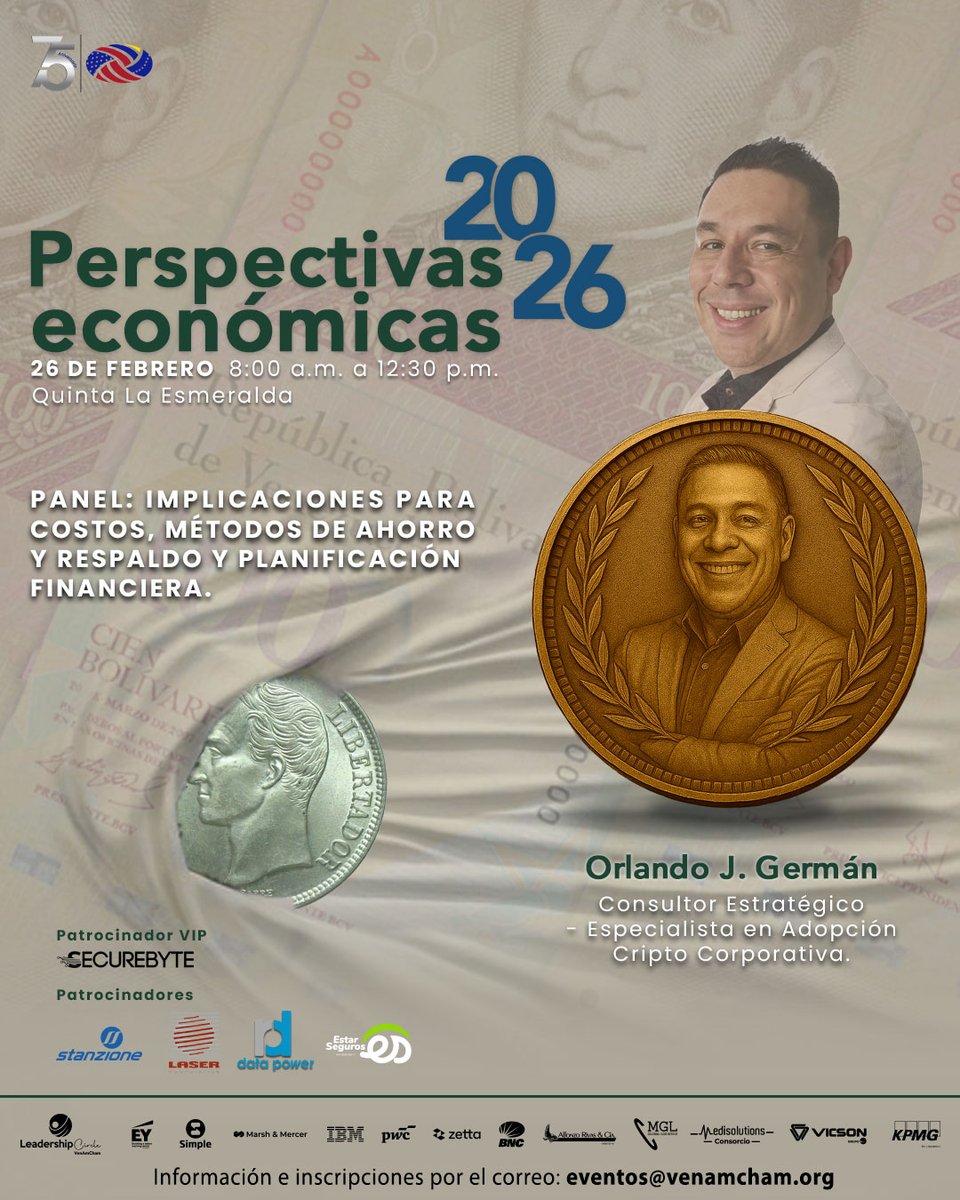 La información es poder, pero la claridad es la clave para ganar. 🧭

¡Ya están aquí! Conozca a los primeros ponentes confirmados de nuestro emblemático evento: #PerspectivasEconómicas2026

#VenAmCham #EconomiaVenezuela #LiderazgoEmpresarial #Planificacion2026