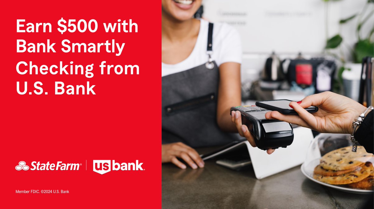 CWStateFarm's tweet photo. Another example of benefits from the Alliance with U.S. Bank! You could use your bonus to easily pay your insurance premium, boost your savings, or treat yourself.  Complete qualifying activities to earn your bonus. Contact me to learn more. U.S. Bank member FDIC. https://t.co/kczH5MmW4W