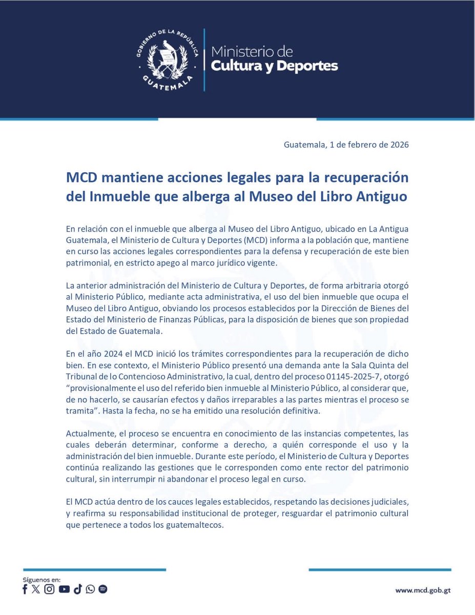 No <a href="/JuanMaAsturias/">Juan Manuel Asturias</a> no engañes. El MCD no ha entregado el museo del libro. Es tu corrupción la que hace amañarte con la Comosiama. Te vas a ir al infierno por muchas Misas que ofrezcas. Por cierto, ya no han llegado a Catedral. Por ahí te espero.