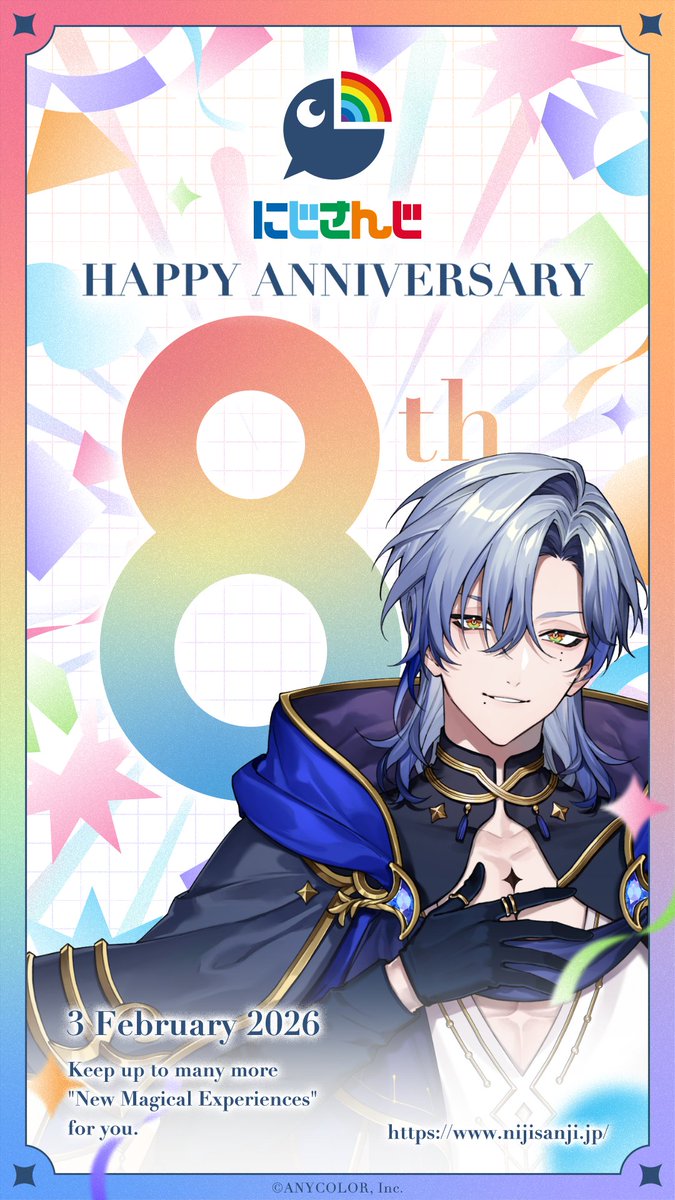 #にじさんじ8周年🌈🕒
これからもよろしく🦋
９年目も楽しんで♪

Thanks：加賀美先輩、リゼ先輩、スタッフのみなさま
#にじさんじの日