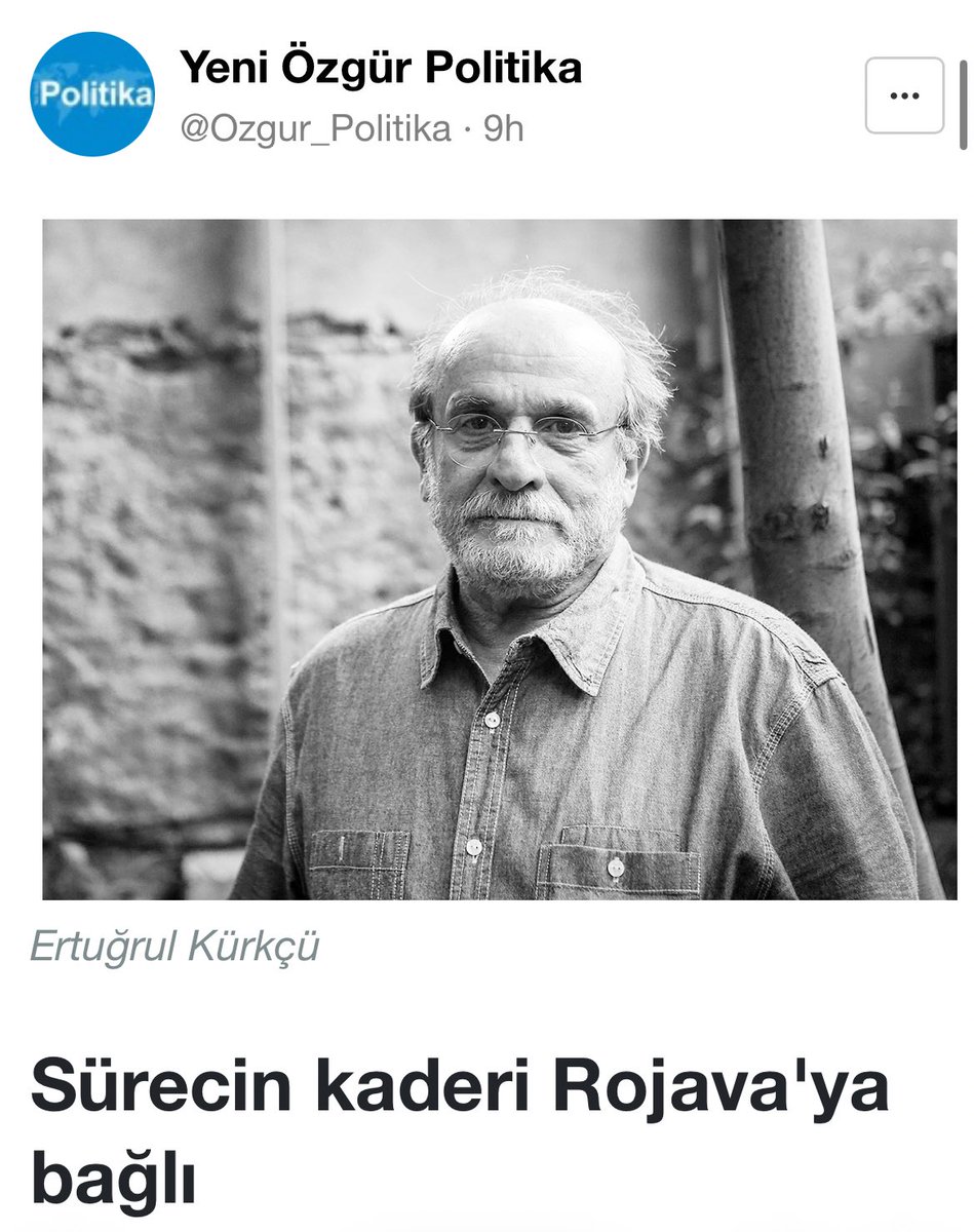 Ertuğrul Kürkçü’yle (<a href="/ekurkcuHDP/">Ertuğrul Kürkçü</a>) Rojava’ya dönük saldırıların gerekçelerini, mevcut ve olası sonuçlarını, küresel güçlerin pozisyon ve niyetlerini, Türkiye’de yürümeye çalışan sürece etkilerini konuştuk. Okunması dileğiyle 🌱
<a href="/y_ozgurpolitika/">Yeni Özgür Politika</a> 

justpaste.it/lcn45