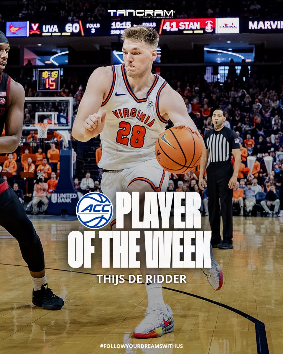 🔝 𝐓𝐇𝐈𝐉𝐒 𝐃𝐄 𝐑𝐈𝐃𝐃𝐄𝐑 is the <a href="/accmbb/">ACC Men's Basketball</a> Player of the Week 💯 🙌🏻

#TangramSportsNIL
#FollowYourDreamsWithUs