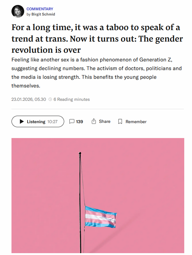 Bad science got us into trouble with gender medicine; it will not get us out. A recent Swiss article claiming a collapse in demand for youth medical gender transition is full of holes. The two US analyses it references are also deeply problematic. Read our latest Spotlight⬇️ /1