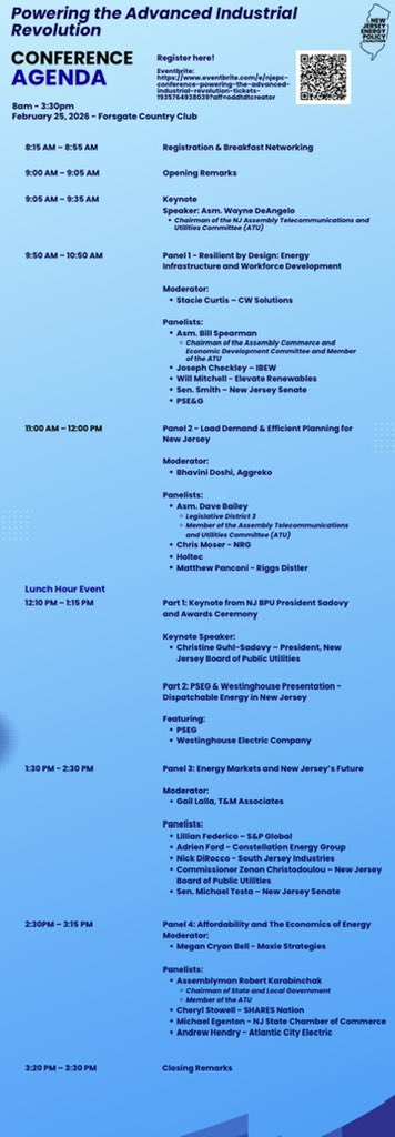 Powering the Advanced Industrial Revolution in New Jersey
 
Join us on February 25, 2026, at Forsgate Country Club for the NJEPC Conference – Powering the Advanced Industrial Revolution.

Register here: eventbrite.com/e/njepc-confer…