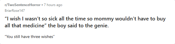 Bad 2 Sentence Horror tweet media