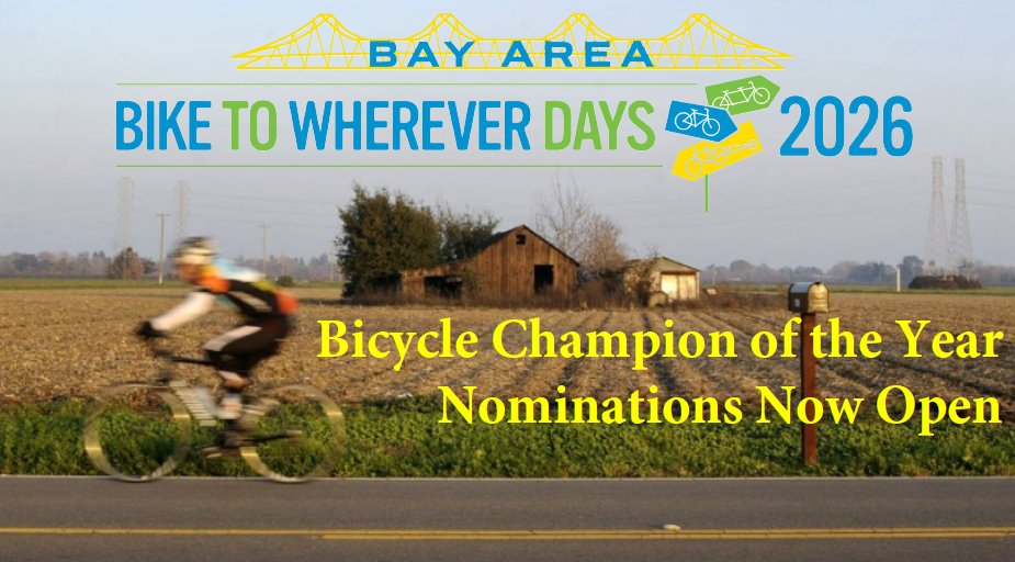 🚴‍♀️Do you know an individual who promotes bicycling as a primary mode of transportation, who deserves to be recognized for their ability to inspire others to cycle?

Nominate them for Bicycle Champion of the Year: bit.ly/BCOY2026

(Open NOW- 3/1. Winner announced in April)