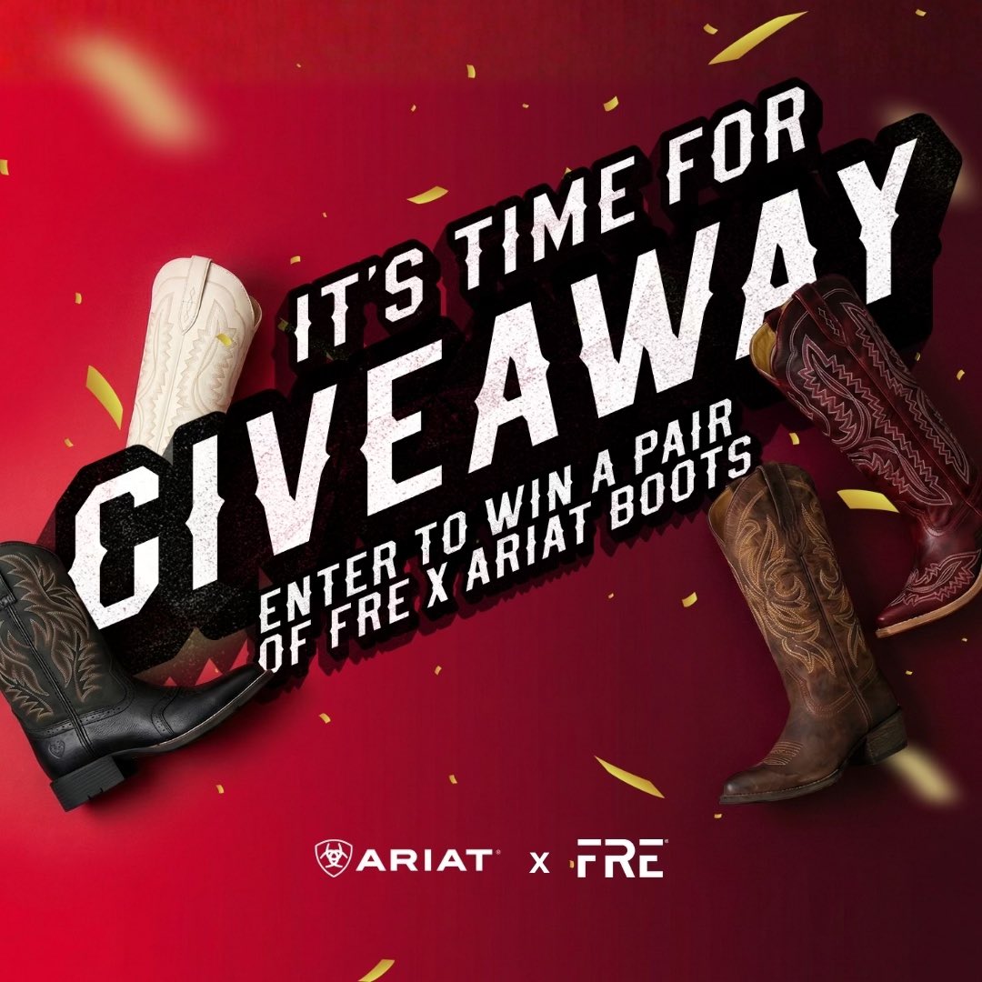 FREPouch's tweet image. GIVEAWAY: FRE X ARIAT BOOTS

Simply FOLLOW US and enter through the link in our bio!