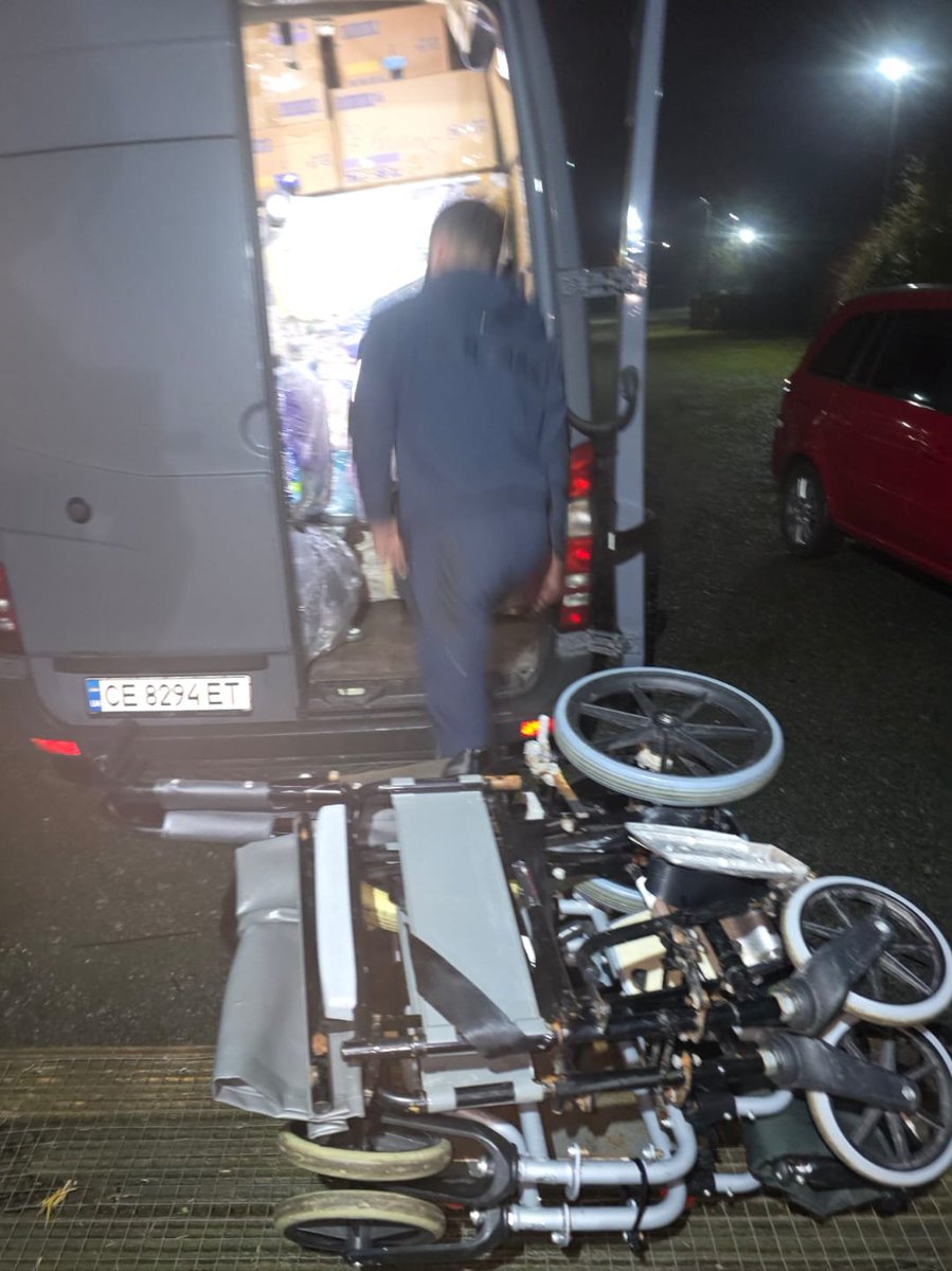 BurdenIn2Action's tweet photo. On Sunday night, the courier collected 479kg of mobility aids and Tena pads that the team at @ballynahinchbap had prepared. These will be delivered to Chernivtsi and Sumy.

Many thanks to everyone for their donations and contributions, and praise the Lord for His provision! https://t.co/m7u9FTH6H9