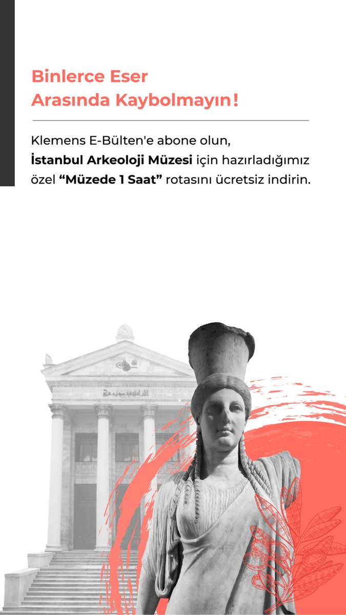 Klemens Bülten 8 Şubatta yayında.
Bültene ücretsiz abone olmak için link aşağıda
mailchi.mp/22db5a81b8f2/k…

İstanbul Arkeoloji Müzesi
Müzede 1 Saat
Özel içerik