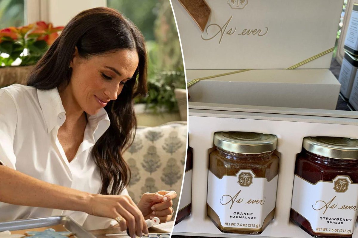 PageSix's tweet photo. Jars of Meghan Markle’s unsold jam overflowing at Netflix HQ: ‘Literally giving it away’ https://t.co/omd8hYi3cM https://t.co/3RWO1tzYVk