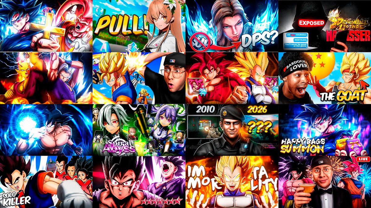 January is out!
Here's thumbnails done in January 🧑‍🍳
With Dragon ball Content, Marvel Rivals and more🎮

Thumbnails requests always open📩