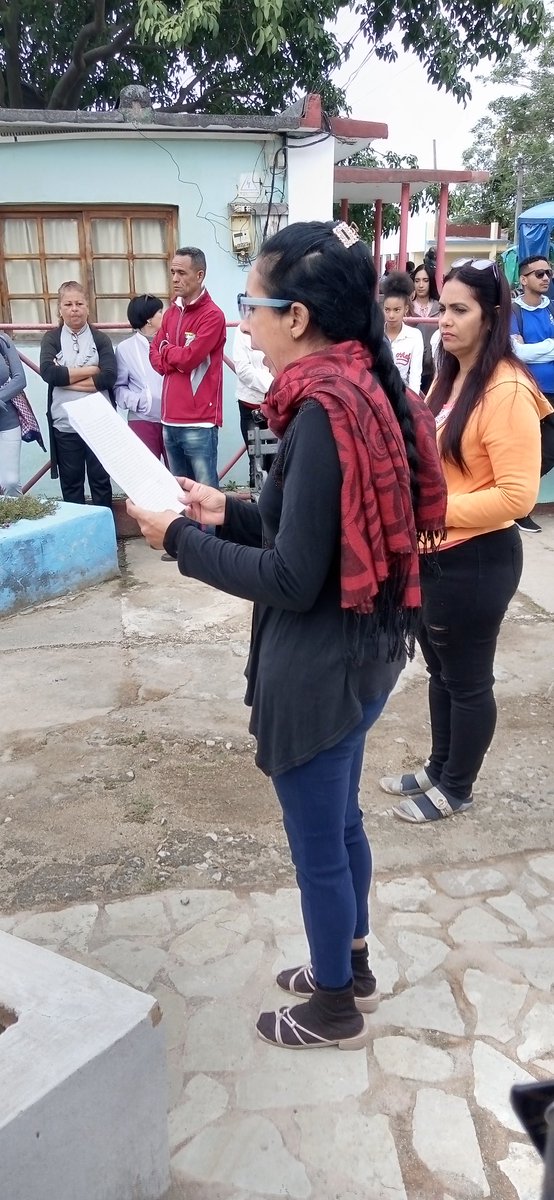 AMPPMella's tweet photo. #Mella,#SantiagoDeCuba. Inicia la mañana de hoy lunes con matutino de reafirmación revolucionaría contra medidas criminales impuestas por el Gobierno de Donald Trump, las palabras de la primera Secretaria del Comité Mcpal del PCC es la respuesta que corrobora que #CubaEstáFirme. https://t.co/M5SpOhPVhv