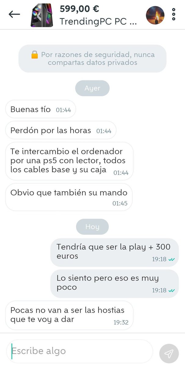 “Bro bájate wallapop y lo vendes fácil, hay muy buenos compradores ahí👌🏻”