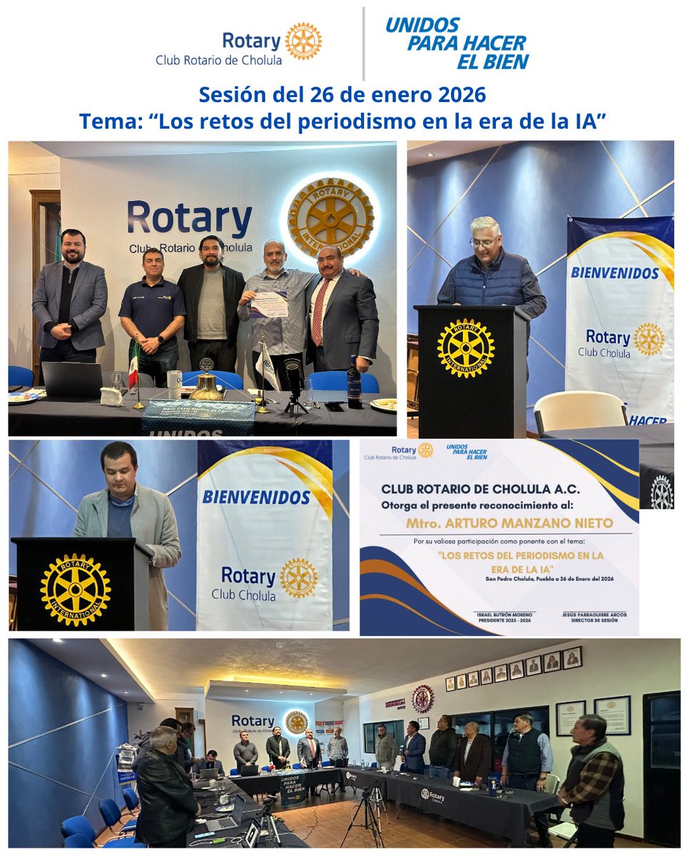 La inteligencia artificial (IA) es herramienta útil, pero  usada en generar información falsa. El Mtro. Arturo Manzano explicó los retos del periodismo en la era de la IA.
#Rotary #GenteDeAcción #WeAreRotary #PeopleOfAction #ProudRotarian #clubrotariodecholula #FundacionRotaria