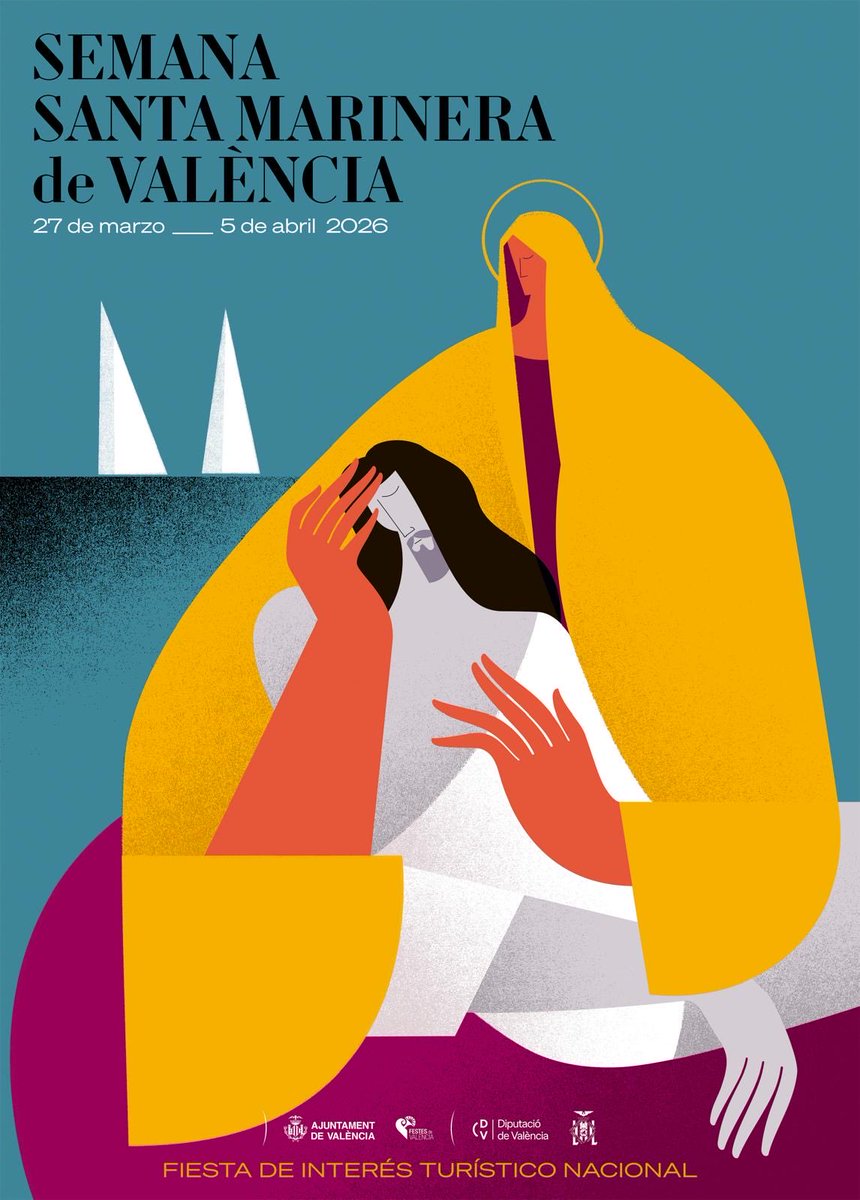 MncGCS's tweet image. ✝️El cartel de la Semana Santa Marinera de Valencia 2026 ya es una realidad. 

El estudio Juárez Casanova ha representado ‘La Piedad’ con un diseño innovador y policromático, que ha reunido a representantes de hermandades, cofradías y corporaciones.