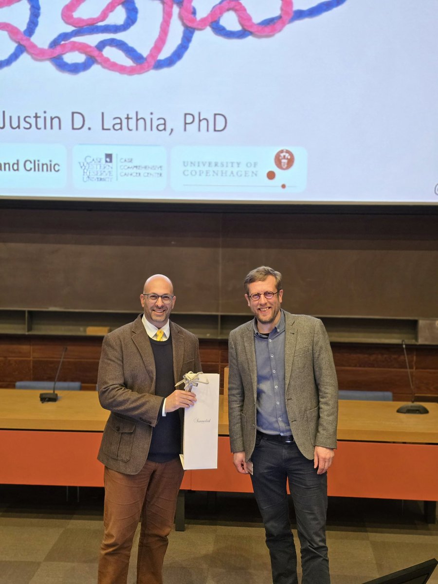 JustinLathia's tweet photo. Exceptional day at @UCPH_Research @uni_copenhagen giving a talk on our work on #SexDifferences in #GBM - thanks for the invite @KristensenGroup - 📸 credit @AM_Kartikey https://t.co/PzpuXents6