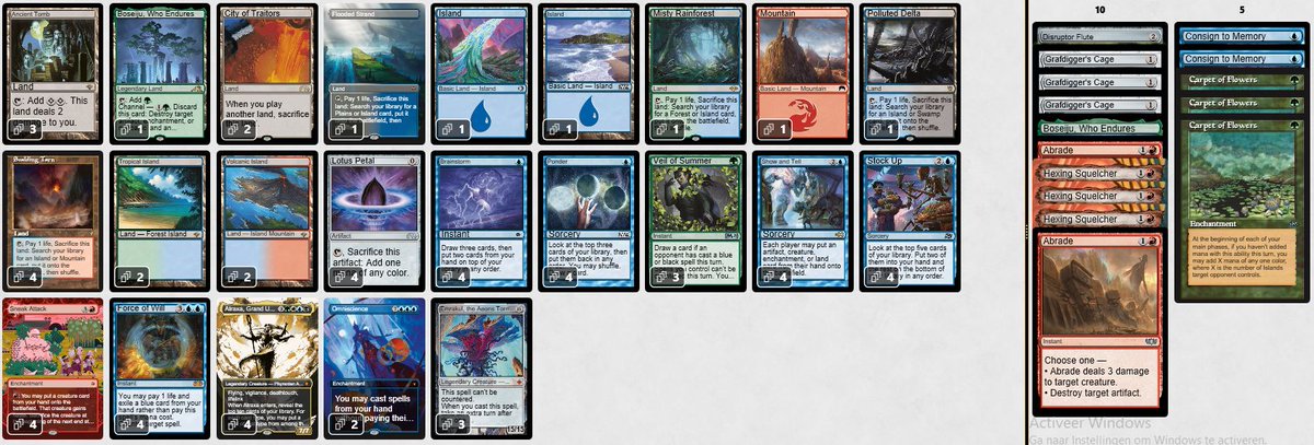 NegativeNoize's tweet photo. Legacy League RUG Sneak and Show 3-2
Beanstalk Control 00
TES 00
Sneak and Show XX
Boros Initiative 0X0
Esper Doomsday 0XX https://t.co/IUaBKOLZSa