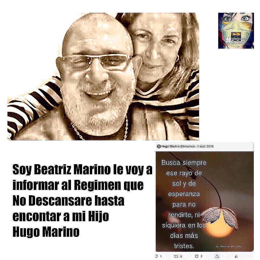 bsmarinos's tweet image. Soy-@bsmarinos la mamá de Hugo Marino le informó al régimen que no descansaré hasta encontrar a mi hijo y lo q los responsables de su desaparición sean castigados