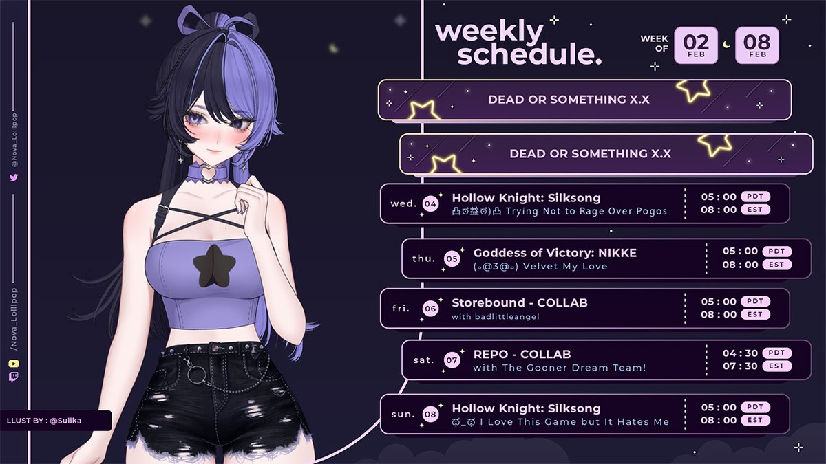 🍭 NEW SCHEDULE 🍭