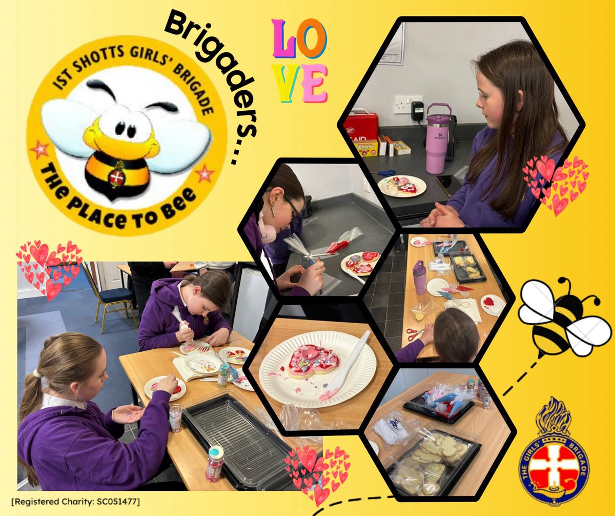 Last Wednesday at <a href="/BrigadeShotts/">Shotts Girls Brigade</a> the Brigaders were discussing ‘True Love in the Movies' as part of their Spiritual section of their badgework and madr heart shaped biscuits
The Juniors looked at Ramadan &amp; Lent and the Explorers heard about the Hungry Caterpillar. <a href="/gbinscotland/">GB Scotland</a>