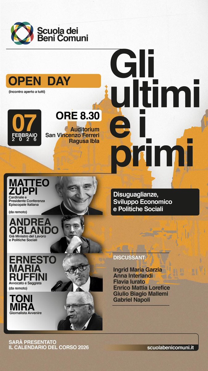 Gli ultimi e i primi.
Appuntamento a Ragusa il 7 febbraio. <a href="/ernestoruffini/">ernestomaria ruffini</a>  parteciperà da remoto.