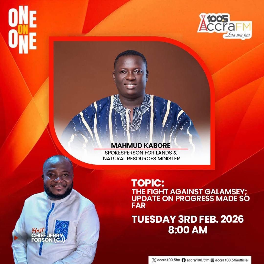 _husseinibrahim's tweet photo. Let’s continue the galamsey conversation tomorrow with the spokesperson for the Ministry of Lands and Natural Resources @MahmudKabore https://t.co/pMUCI1NwPE