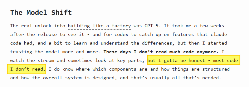 The future of dev isn't about being a "great coder", it's about the output you create with AI. 🤖

Value has shifted from writing syntax to architecting systems at inference speed. 🚀

As Peter Steinberger says: focus on the system, trust the model to build. 🏭 #AI #Coding #Tech