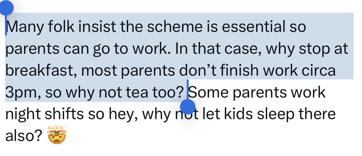 OldGilles's tweet image. Yes, it’s called after school club and is equally as in demand by parents as breakfast club.