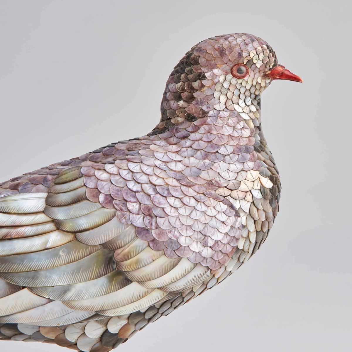 Japanese mother of pearl fantail dove, 1880