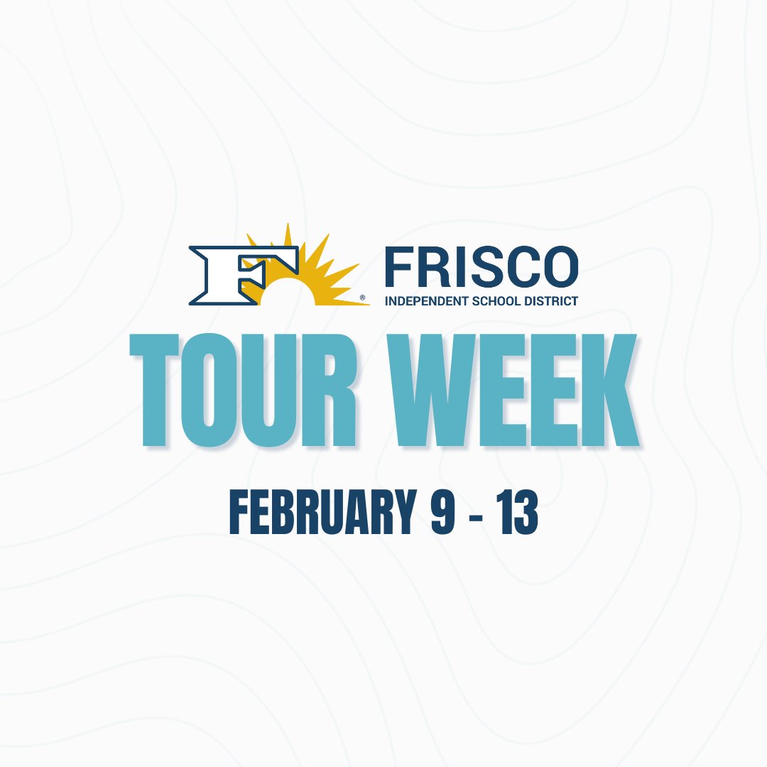friscoisd's tweet photo. Are you considering Frisco ISD for your family? Prospective families can learn more about each campus and go on a guided tour during the event series Feb. 9-13.

Learn more: https://t.co/y6zDbOOCTE https://t.co/2d64RRicqJ