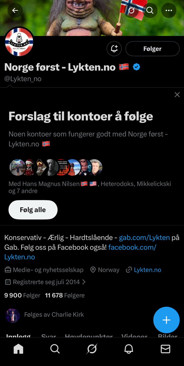 Litt sykt at denne kontoen følges av selveste Charlie Kirk
