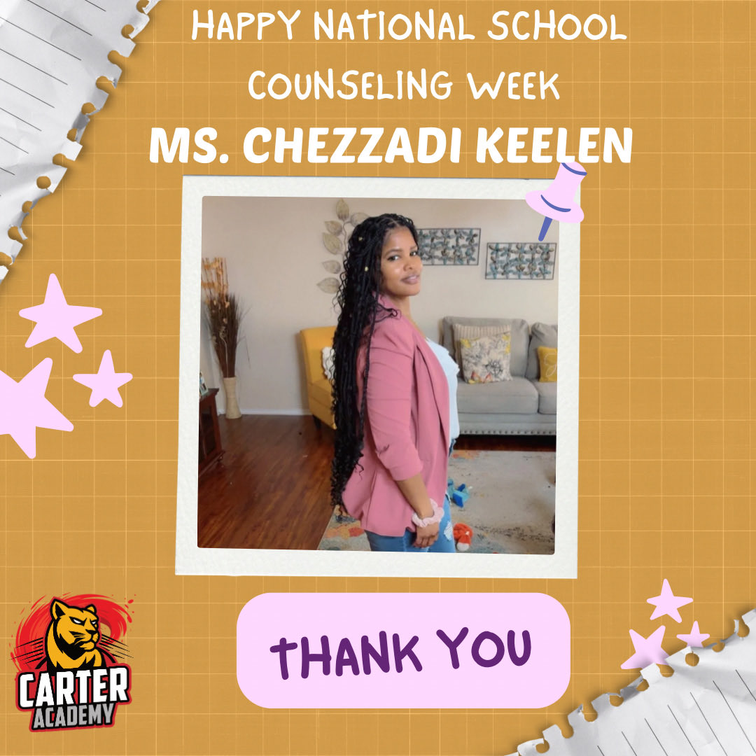 CarterDance3's tweet photo. Happy #NationalSchoolCounselingWeek! 🎉
We’re celebrating Ms. Keelen, our incredible school counselor at Carter Academy 💛 @chezzadi 
Your compassion, guidance, and dedication make a lasting impact on our students every day 🌟📚

#ThankYouMsKeelen #SchoolCounselorsRock https://t.co/NYJLNYUpVZ