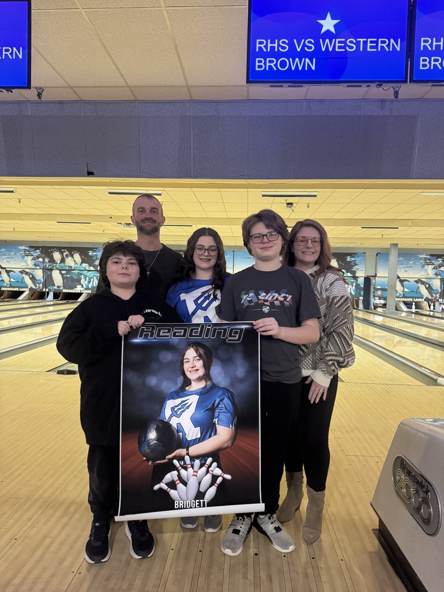 RCCSDsuper's tweet photo. Congratulations to our senior bowlers Bridgett Aneshansel, Peyton Frank, Matthew Lawson,  and Gabe Schmidt. Thank you to their coaches, parents, and families. We are incredibly proud of each of you. Go Reading!! https://t.co/TkeemNFRgt
