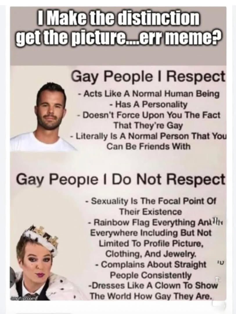 The_Caleb_Con's tweet image. MAGA gays 🇺🇸 vs liberal queers 🏳️‍⚧️ 
⬇️⬇️⬇️⬇️⬇️⬇️⬇️⬇️⬇️⬇️⬇️⬇️
Fellow gays I like vs fellow gays that annoy me