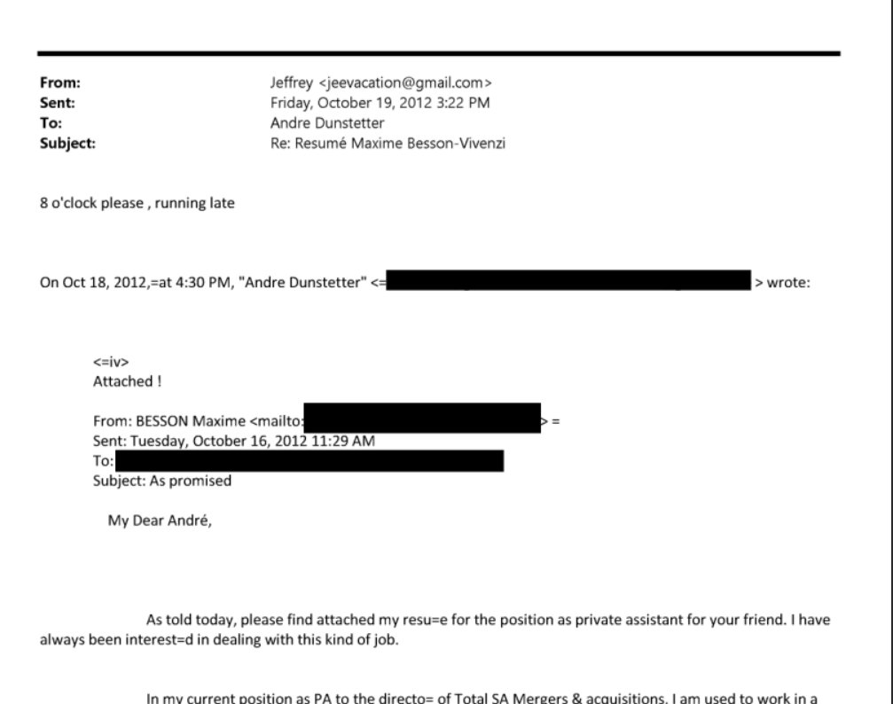 anatolium's tweet image. Paris était si important que Jeffrey Epstein y avait des employés à temps plein.

À notre connaissance, ils n'ont pas été interrogés par l'institution judiciaire.

Ses courriels permettent notamment d'établir qu'il a reçu la candidature d'un candidat via André Dunstetter, un…