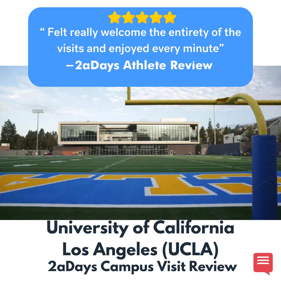 2aDays_Ratings's tweet image. . @UCLAAthletics has received a new #2aDays review of its campus tour and facility from a #studentathlete. The reviewer says #UCLA has "Resources For Days" and says they felt welcome the entirety of their visit there. Read the full review and #rateyourcoach:
