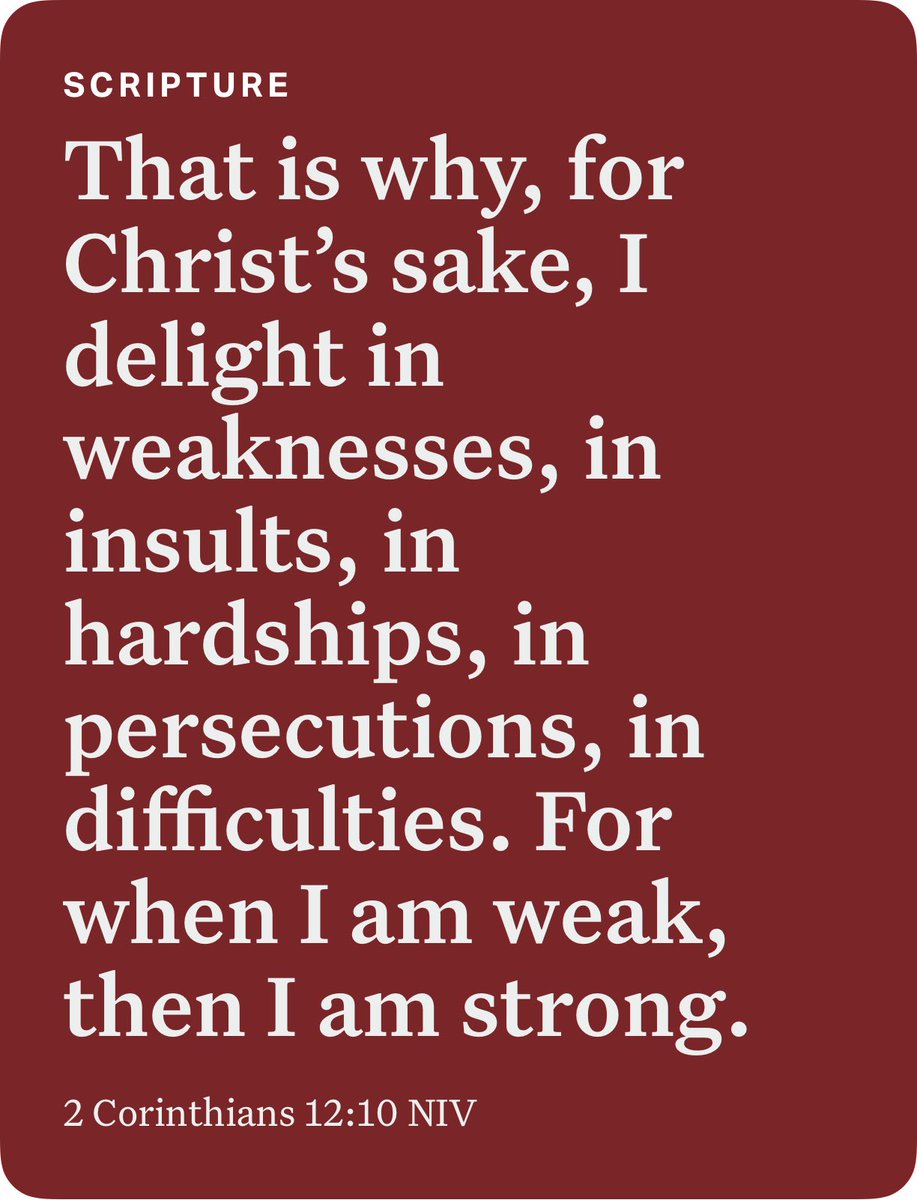 MattEB's tweet photo. 2 Corinthians 12:10 NIV https://t.co/qafJtf0TKL https://t.co/T894Q1fr0c